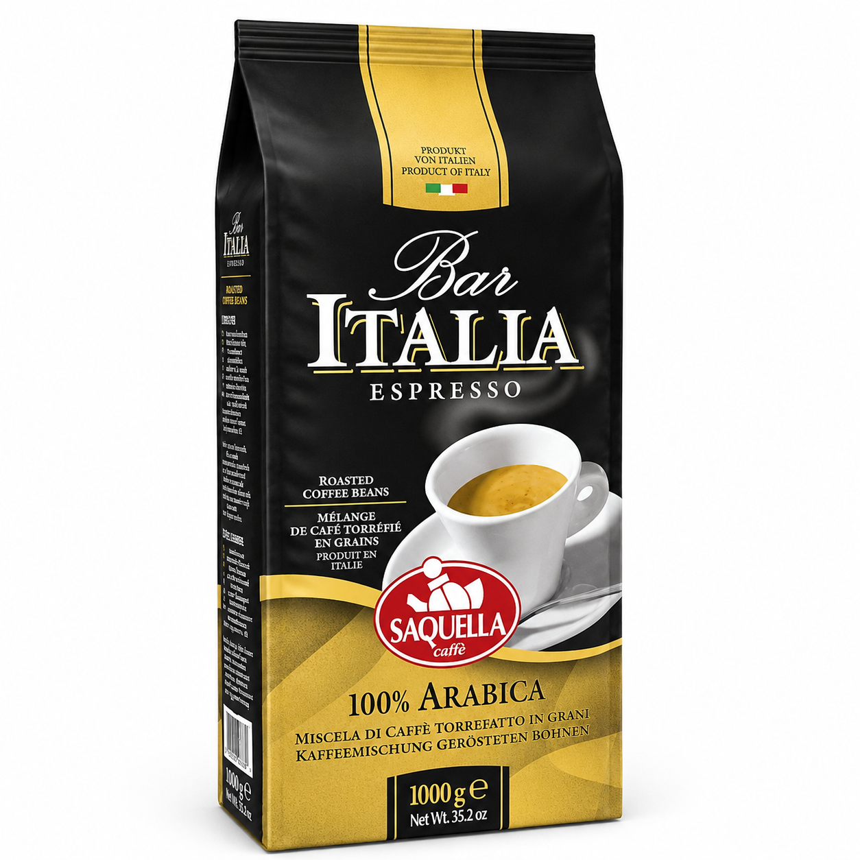قهوه اسپرسو بار ایتالیا 100% عربیکا ساکولا | Saquella Bar Italia Espresso